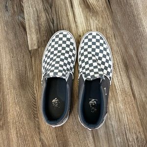 Lightly Worn Blue Checked Vans